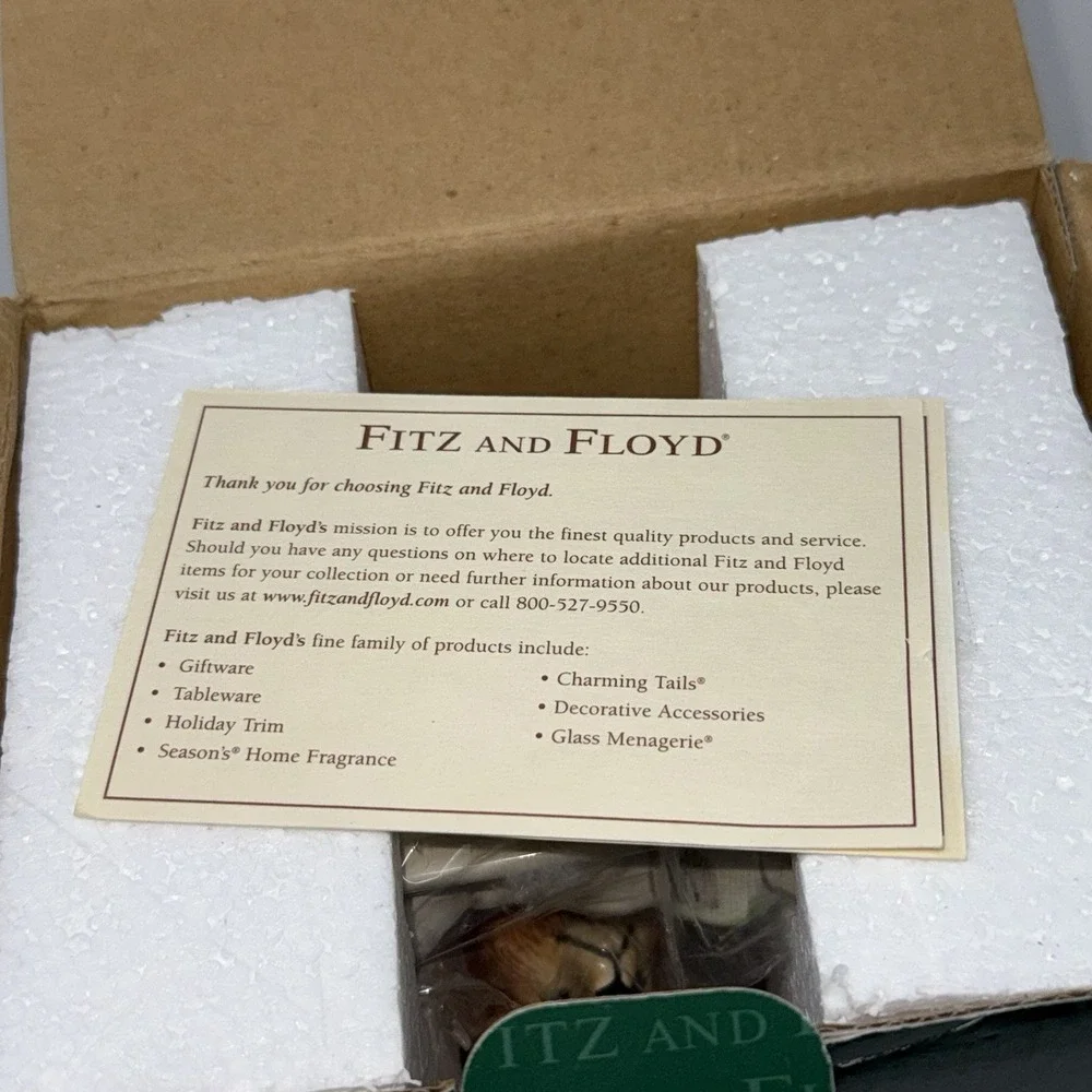 Brown Bear Cub Fitz & Floyd Classics High Sierra Trinket Box w/ Lid NEW Retired